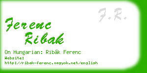 ferenc ribak business card